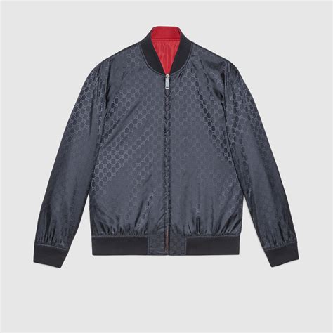 gucci bomber blue red|Red / Dark Blue GG Nylon Reversible Bomber Jacket .